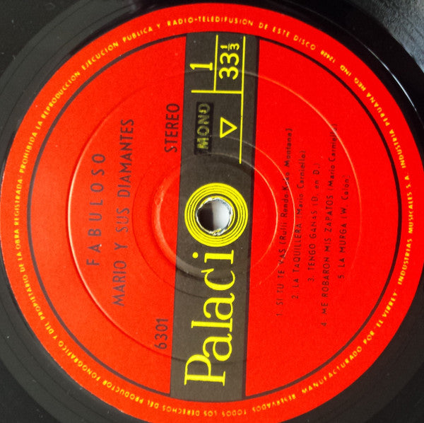Mario Y Sus Diamantes : Fabuloso (LP, Mono)