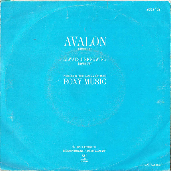 Roxy Music : Avalon (7", Single)