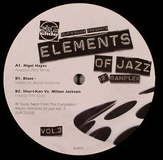 Various : Slip 'n' Slide Presents Elements Of Jazz 12" Sampler (12", Smplr)