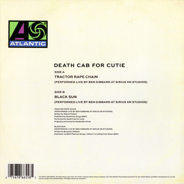 Death Cab For Cutie : Tractor Rape Chain / Black Sun (7", RSD, Single, Ltd, Whi)
