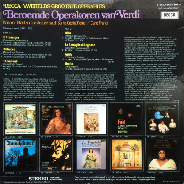 Giuseppe Verdi : Beroemde Operakoren Van Verdi (LP)