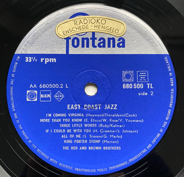 The Red And Brown Brothers : East Coast Jazz (LP, Album)