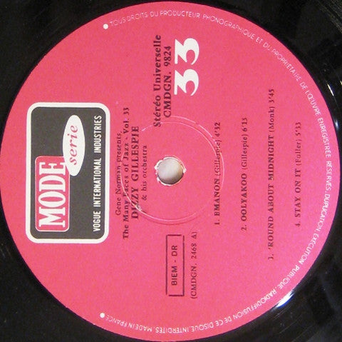 Dizzy Gillespie : Grand Orchestre - Pasadena 1948 (LP, Album, RE)