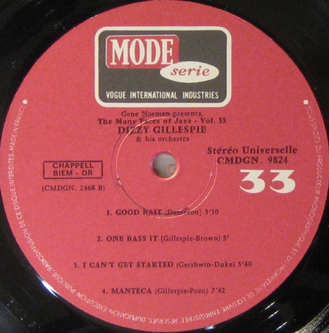 Dizzy Gillespie : Grand Orchestre - Pasadena 1948 (LP, Album, RE)