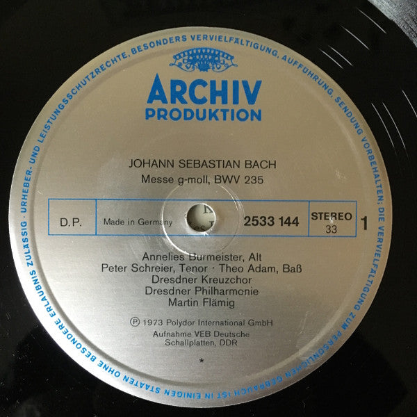 Dresdner Philharmonie, Martin Flämig, Renate Krahmer, Annelies Burmeister, Peter Schreier, Theo Adam, Johann Sebastian Bach : J.S. Bach: Messen (LP)