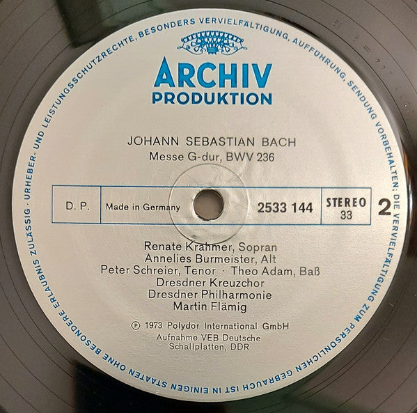 Dresdner Philharmonie, Martin Flämig, Renate Krahmer, Annelies Burmeister, Peter Schreier, Theo Adam, Johann Sebastian Bach : J.S. Bach: Messen (LP)