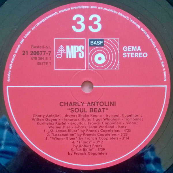 Charly Antolini : Soul Beat (LP, Album, RE)