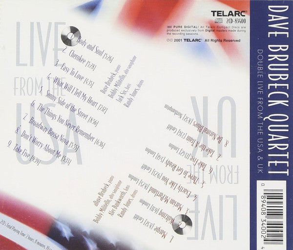 The Dave Brubeck Quartet : Double Live From The USA & UK (2xCD, Album)