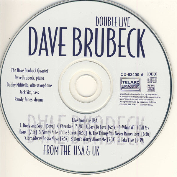 The Dave Brubeck Quartet : Double Live From The USA & UK (2xCD, Album)