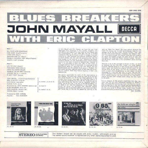 John Mayall & Eric Clapton : The Bluesbreakers (LP, Album)