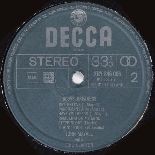 John Mayall & Eric Clapton : The Bluesbreakers (LP, Album)