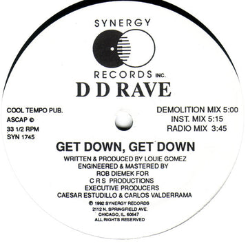 D D Rave : Get Down, Get Down (12")