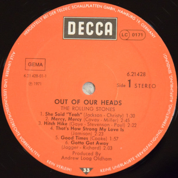 The Rolling Stones : Out Of Our Heads (LP, Album, RE)