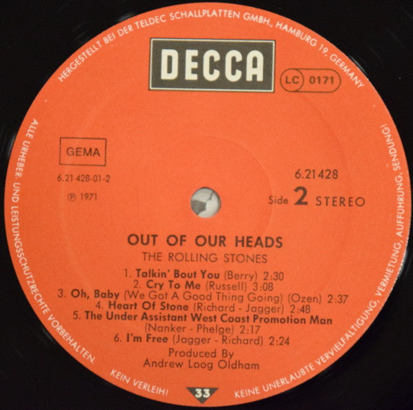 The Rolling Stones : Out Of Our Heads (LP, Album, RE)