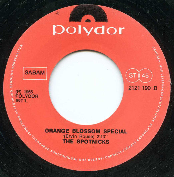 The Spotnicks : Johnny Guitar / Orange Blossom Special (7", Single, RE)