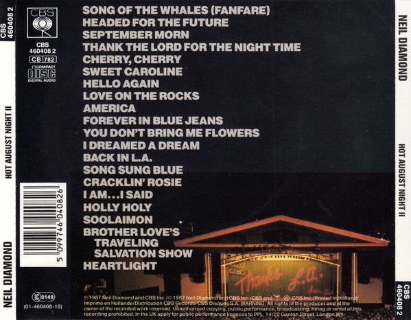 Neil Diamond : Hot August Night II (CD, Album)