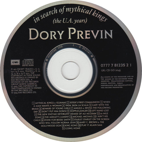 Dory Previn : In Search Of Mythical Kings (The U.A. Years) (CD, Comp)