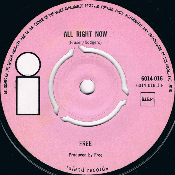 Free : All Right Now (7", Single, 3-P)