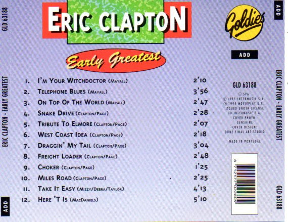 Eric Clapton : Early Greatest (CD, Comp)
