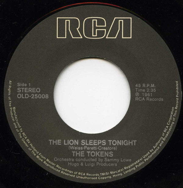 The Tokens : The Lion Sleeps Tonight (Wimoweh) (7", Single, RE)