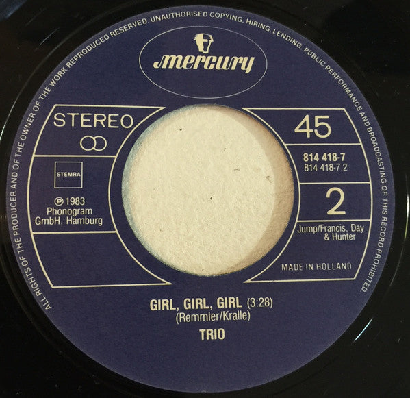 Trio : Hearts Are Trump (7", Single)