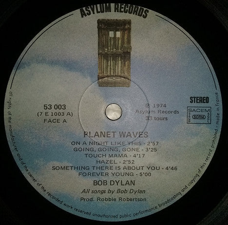 Bob Dylan : Planet Waves (LP, Album)