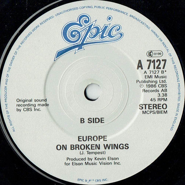 Europe (2) : The Final Countdown b/w Broken Wings (7", Single)