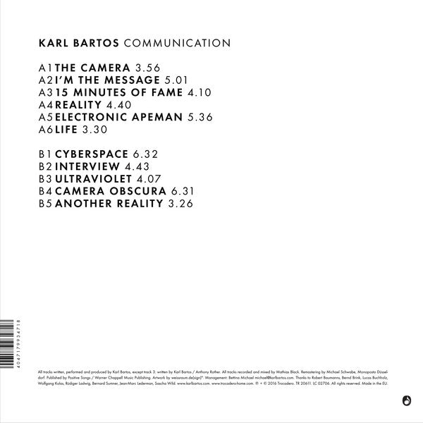 Karl Bartos : Communication (LP, Album, RE, RM + CD, Album, RE, RM)