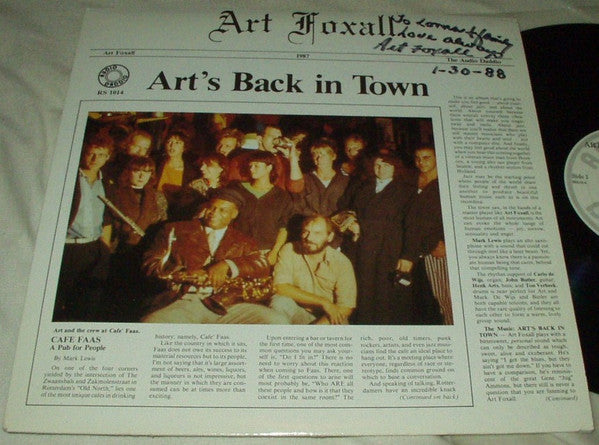 Art Foxall : Art's Back In Town (LP, Album)