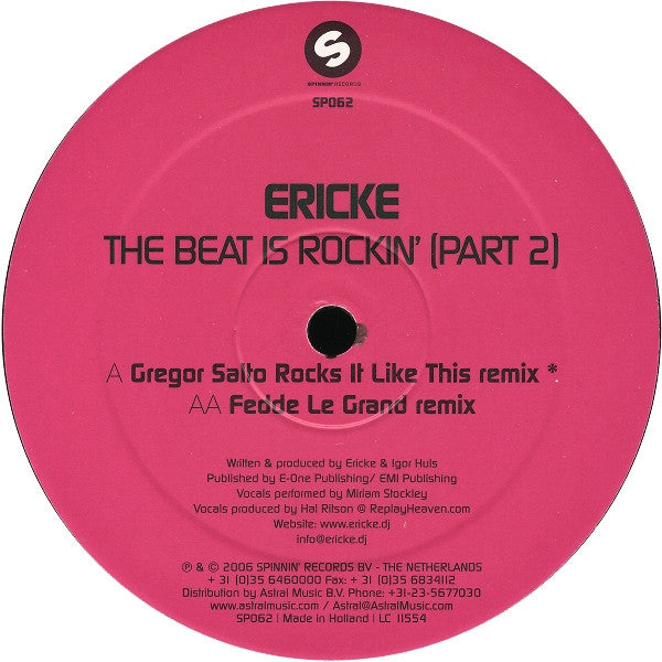 Erick E : The Beat Is Rockin' (Part 2) (12")