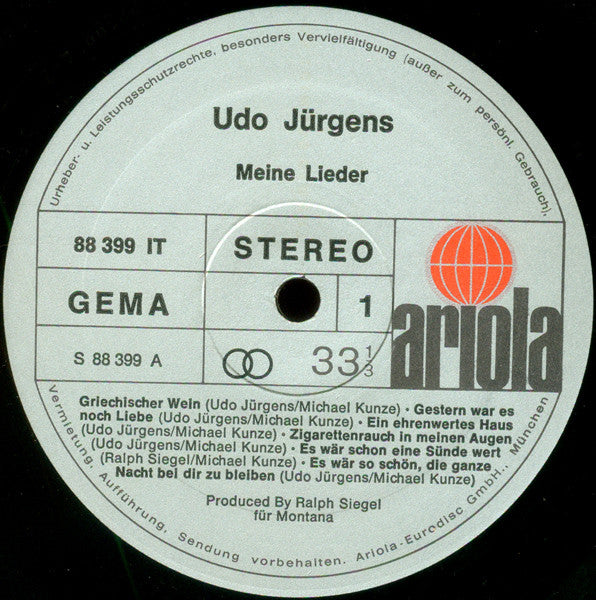 Udo Jürgens : Meine Lieder (LP, Album)