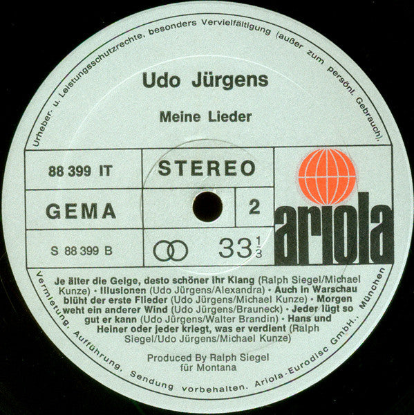 Udo Jürgens : Meine Lieder (LP, Album)
