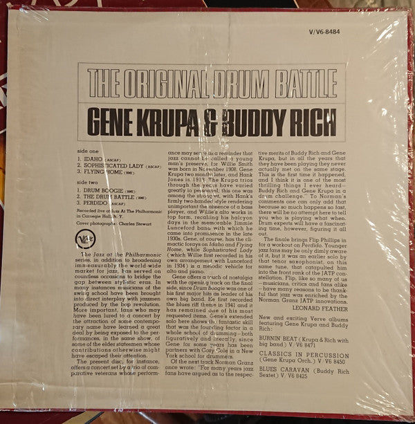 Gene Krupa & Buddy Rich : The Original Drum Battle! (LP, Album, RE)