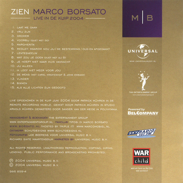 Marco Borsato : Zien - Live In De Kuip 2004 (CD)