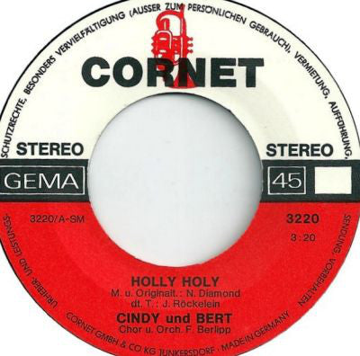 Cindy & Bert : Holly Holy / Der Hund Von Baskerville (7", Single)