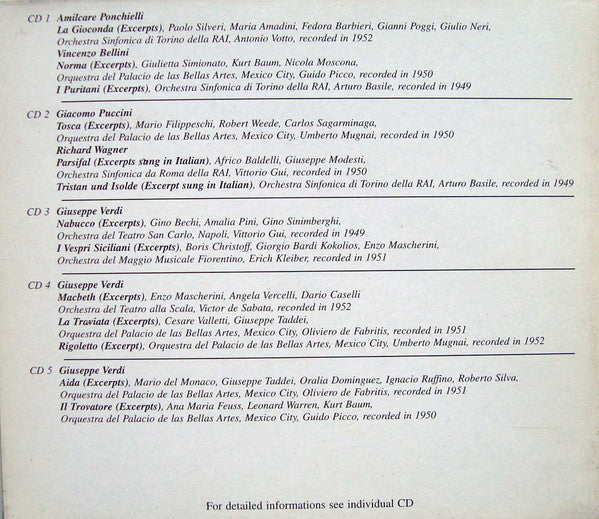 Maria Callas / Amilcare Ponchielli • Vincenzo Bellini • Giacomo Puccini • Richard Wagner • Giuseppe Verdi : Viva Diva (5xCD, Comp, RM + Box, Sli)