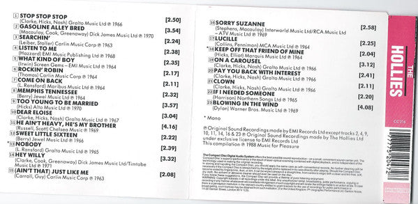 The Hollies : The Hollies (CD, Comp, Mono, Sli)