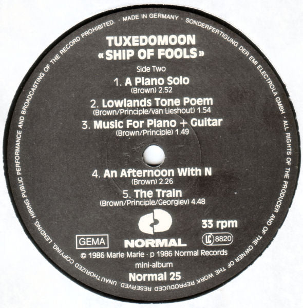Tuxedomoon : Ship Of Fools (LP, MiniAlbum)