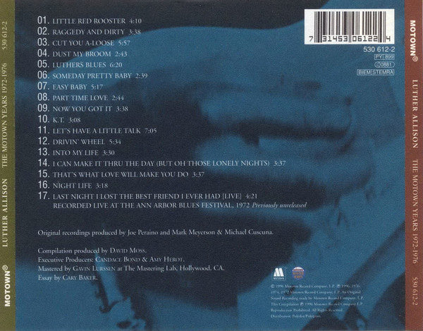 Luther Allison : The Motown Years 1972 - 1976 (CD, Comp)