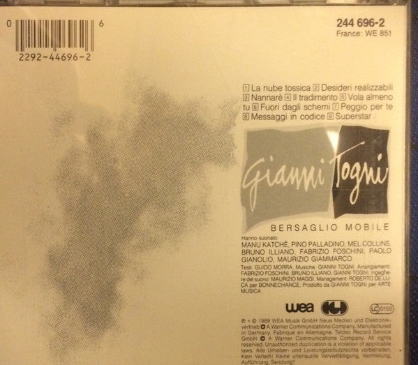 Gianni Togni : Bersaglio Mobile (CD, Album)