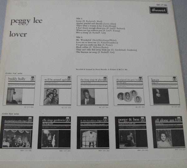 Peggy Lee : Lover (LP, Album, Mono)