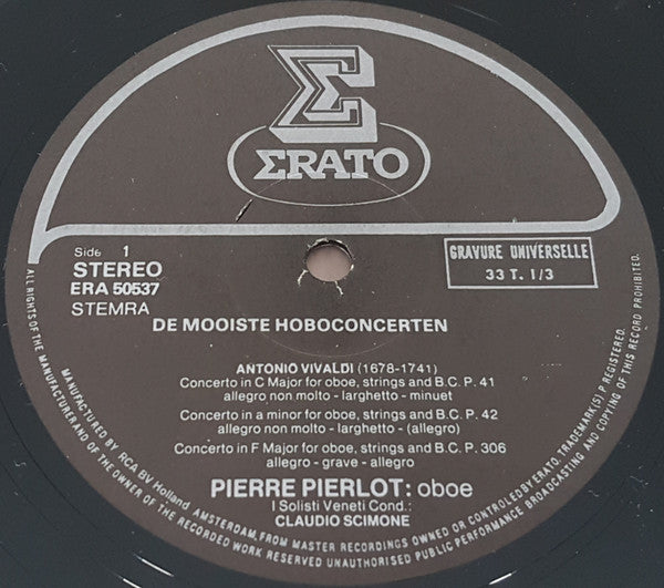 Pierre Pierlot : De Mooiste Hoboconcerten (2xLP, Album, Comp)