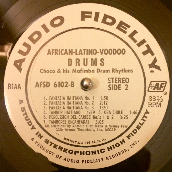 Choco & His Mafimba Drum Rhythms : African Latino Voodoo Drums (LP, Album)