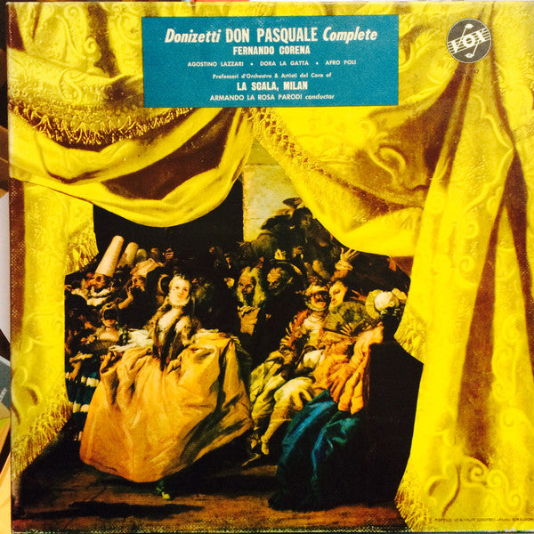 Gaetano Donizetti, Agostino Lazzari, Dora Gatta, Afro Poli, Armando La Rosa Parodi, Professori d'Orchestra Del Teatro Alla Scala & Artisti del Coro Del Teatro Alla Scala, Fernando Corena : Don Pasquale (Complete) (2xLP, Mono)