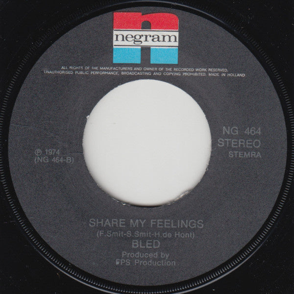 Bled : Bye Bye Lonely Days  (7", Single)