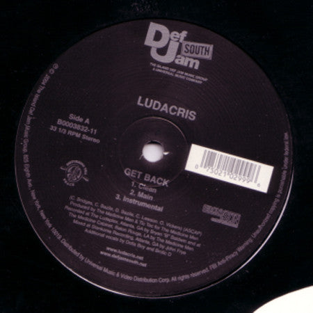 Ludacris : Get Back / Put Your Money (12")