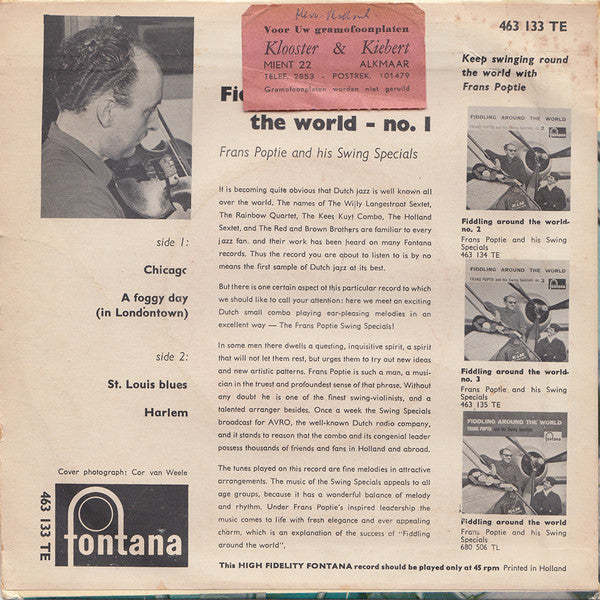 Frans Poptie And His Swing Specials : Fiddling Around The World No. 1 (7", EP)