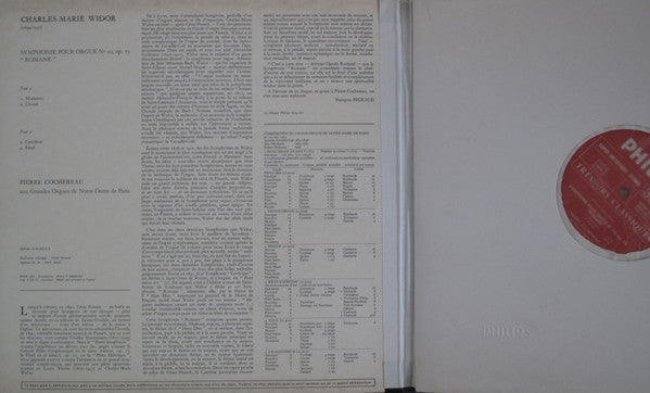 Charles-Marie Widor, Pierre Cochereau : Symphonie Pour Orgue N° 10 "Romane" (LP)