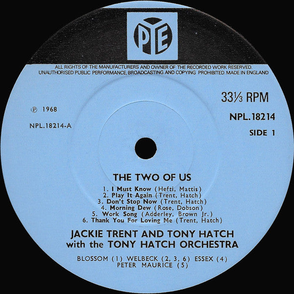 Jackie Trent & Tony Hatch With The Tony Hatch Orchestra : The Two Of Us (LP, Mono)