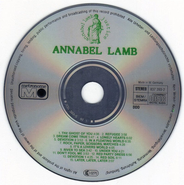 Annabel Lamb : Justice (CD, Album)
